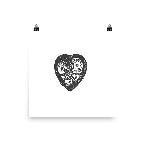 Steampunk Heart Poster - PND Apparel, Steampunk Heart Poster - Sweatshirts, tshirts, longsleeve, black and white, pillow, phonecase, poster, PND Apparel - Pnd Apparel