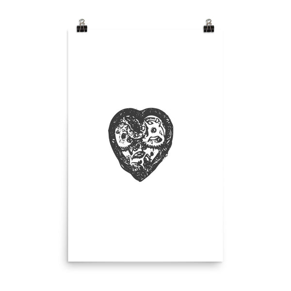 Steampunk Heart Poster - PND Apparel, Steampunk Heart Poster - Sweatshirts, tshirts, longsleeve, black and white, pillow, phonecase, poster, PND Apparel - Pnd Apparel