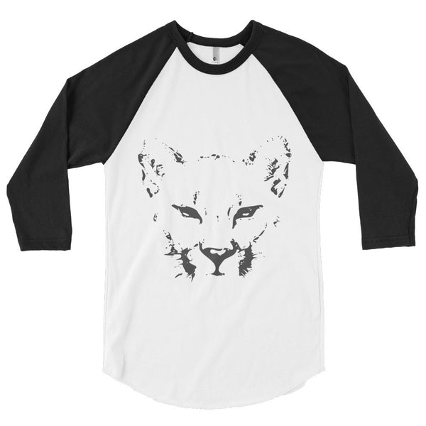 Mountain Lion Baseball Tee - PND Apparel, Mountain Lion Baseball Tee - Sweatshirts, tshirts, longsleeve, black and white, pillow, phonecase, poster, PND Apparel - Pnd Apparel