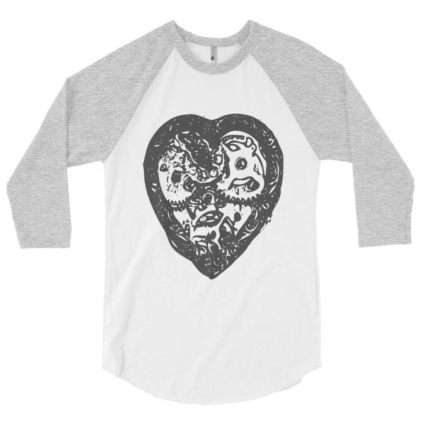 Steampunk Heart Baseball Tee - PND Apparel, Steampunk Heart Baseball Tee - Sweatshirts, tshirts, longsleeve, black and white, pillow, phonecase, poster, PND Apparel - Pnd Apparel