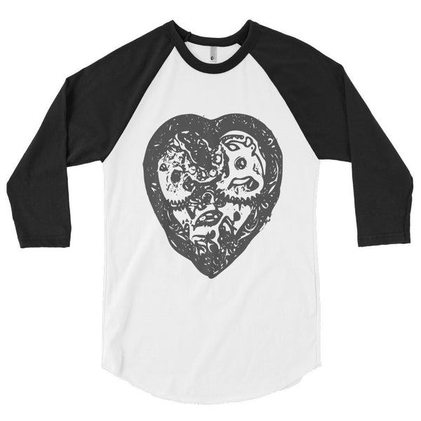 Steampunk Heart Baseball Tee - PND Apparel, Steampunk Heart Baseball Tee - Sweatshirts, tshirts, longsleeve, black and white, pillow, phonecase, poster, PND Apparel - Pnd Apparel