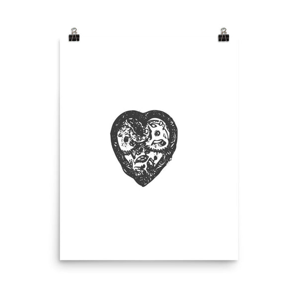 Steampunk Heart Poster - PND Apparel, Steampunk Heart Poster - Sweatshirts, tshirts, longsleeve, black and white, pillow, phonecase, poster, PND Apparel - Pnd Apparel